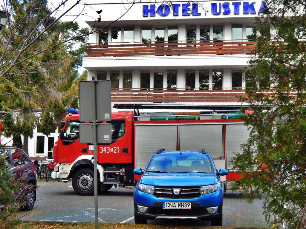 Wezwanie do pożaru. Strażacy w Hotelu Ustka [FOTO]