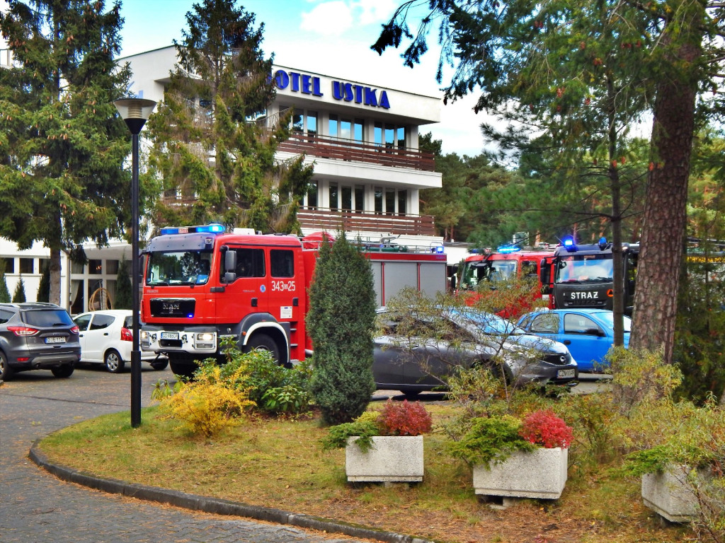 Wezwanie do pożaru. Strażacy w Hotelu Ustka [FOTO]