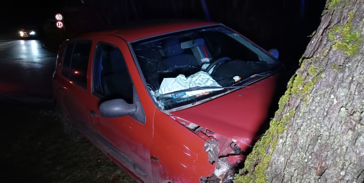 Potęgowo. Pijany 41-latek WJECHAŁ W DRZEWO! 