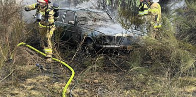 Niebezpieczny pożar w Łosinie. Płomienie dotarły do zaparkowanego auta