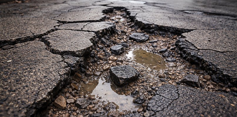 Pękająca nawierzchnia i pytania o pas drogowy. Radny INTERWENIUJE!
