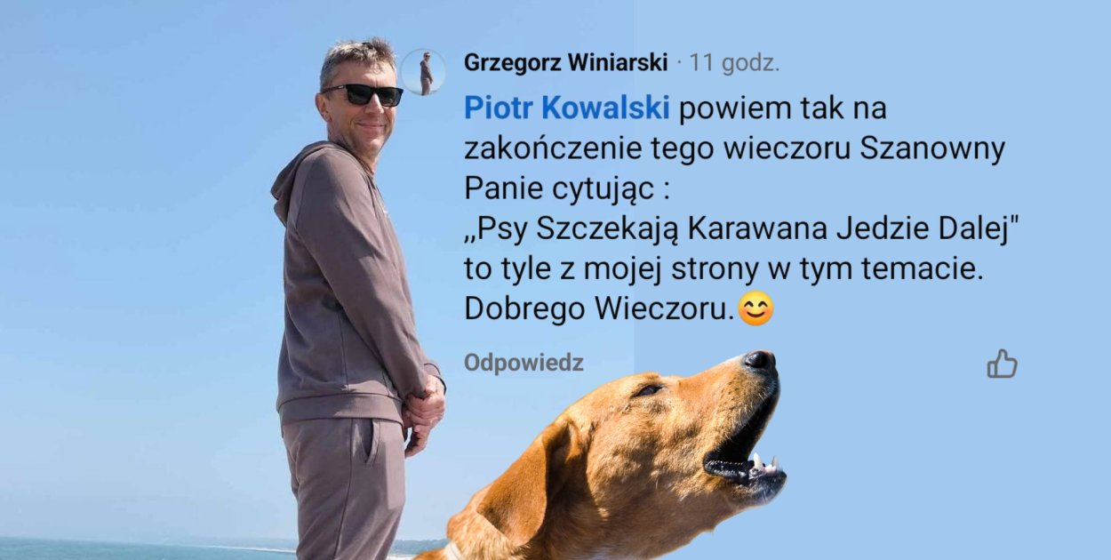 Radny Grzegorz Winiarski krytyków gminy porównał do czekających psów