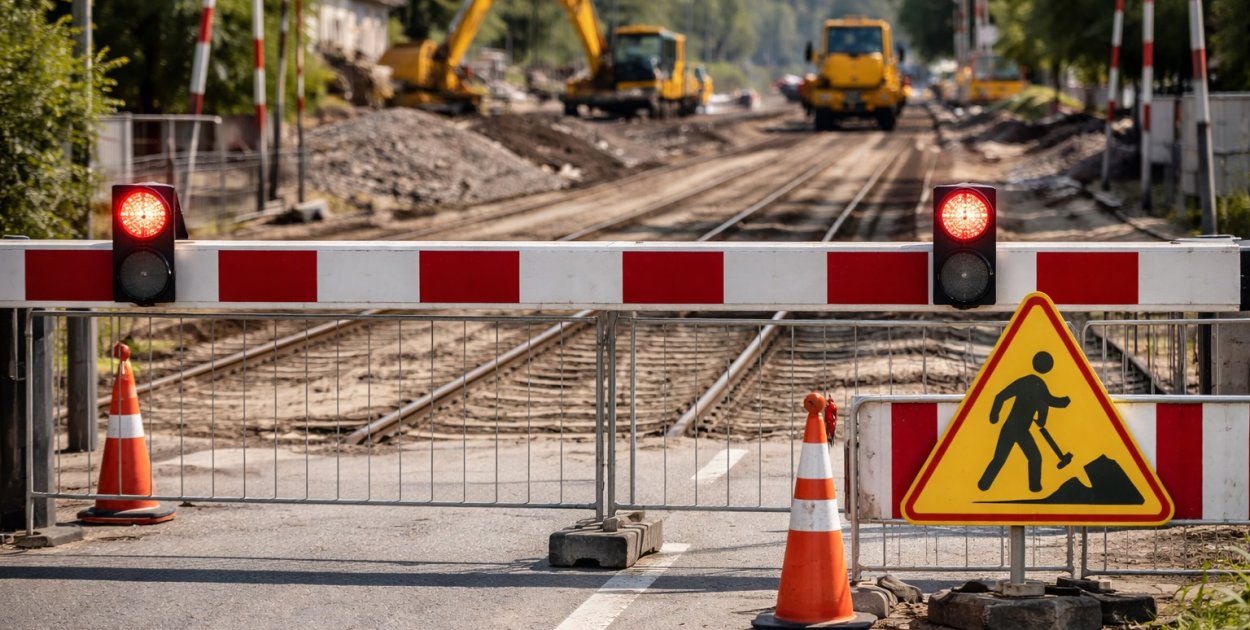 Kolej paraliżuje Kobylnicę. Przejazdy ZAMKNIĘTE, objazdy nawet do września!