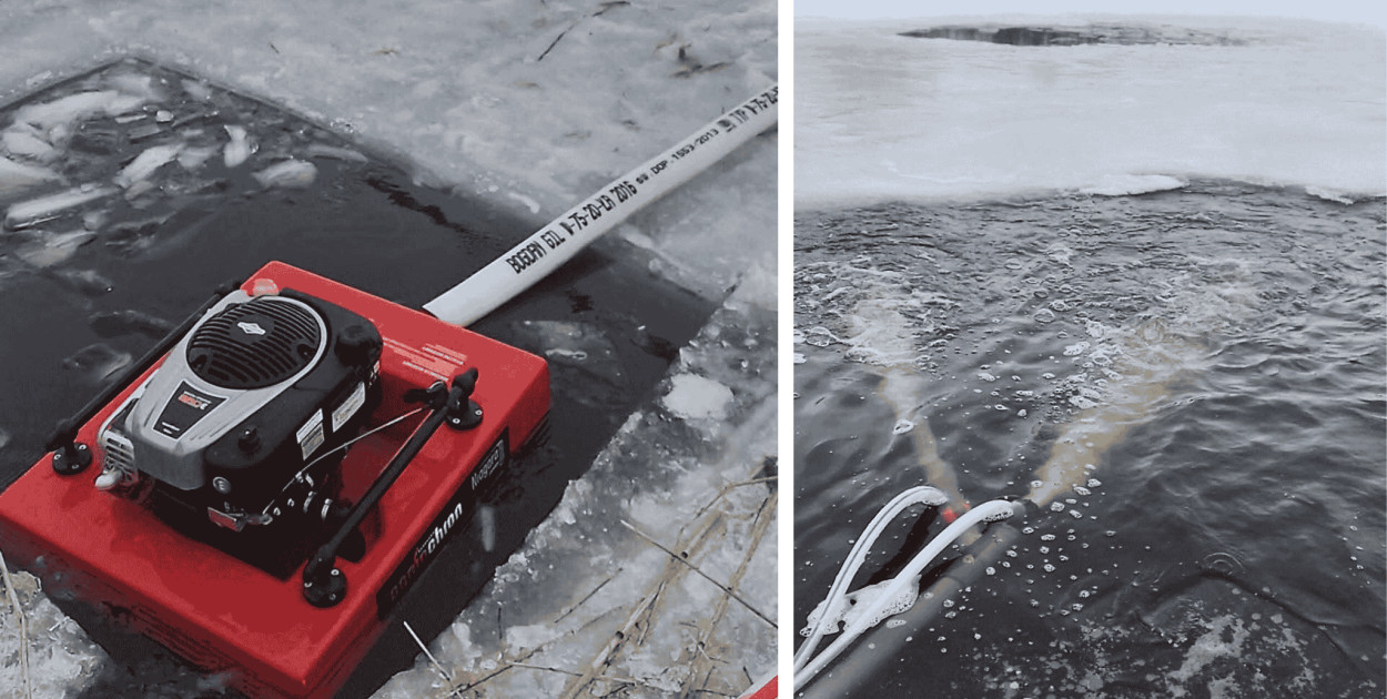 WALKA z lodem w okręgu słupskim. Wędkarze ruszyli na ratunek duszącym się rybom